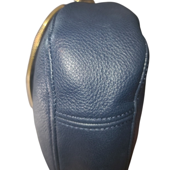 MICHAEL KORS Signature Fold Over Navy Blue Crossbody / Shoulder Bag w/ Gold - Picture 15 of 15